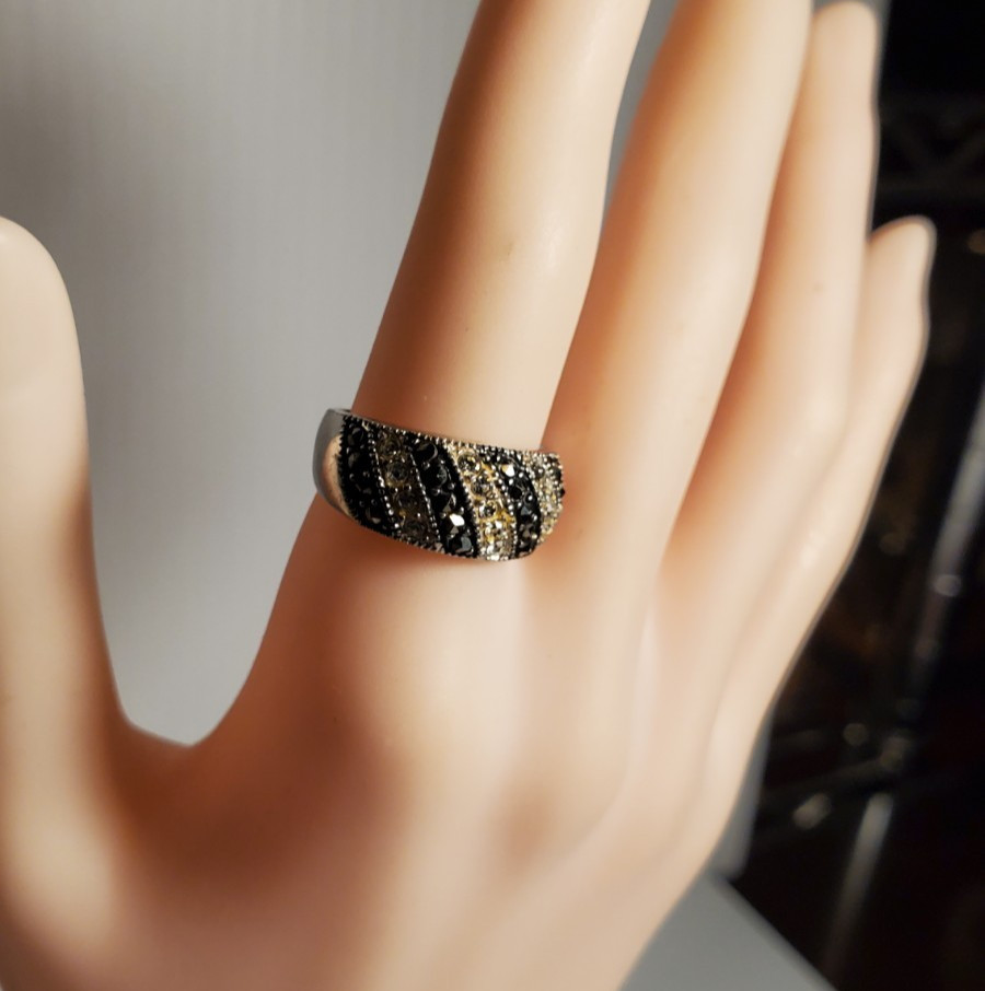 Solid Sterling .925 Silver Band Ring Marcasite an… - image 12