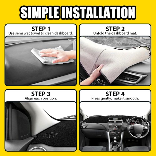 Fit Mazda BT-50 3.2L UTE 2011-2021 RHD Non-slip Dashboard Dash Mat Sun Cover Pad - Picture 11 of 11