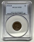 1914-D Lincoln Cent Penny PCGS VF25 Key Date 1c U.S. Coin