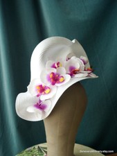 White Purple Orchids Fascinator Wedding Guest Race Day Millinery Melbourne Cup
