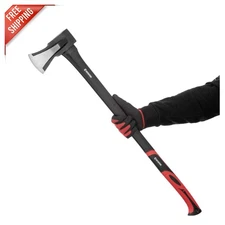 36-Inch Heavy Duty Wood Splitting Maul with Shock Absorbing Fiberglass Handle