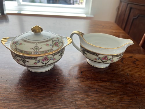 U C Limoges France Cream & Sugar Set
