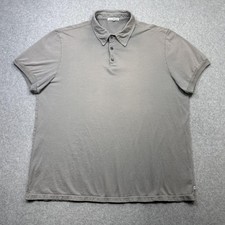 James Perse Polo Shirt Mens XL Gray Short Sleeve USA Made Preppy Casual Faded