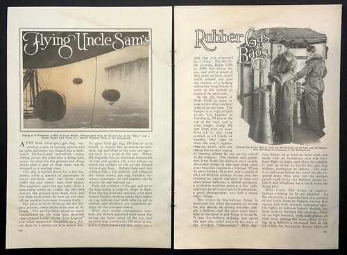 Trainer Blimps Goodyear RS-1 “Flying Uncle Sam’s Gas Bags” 1927 article Airships