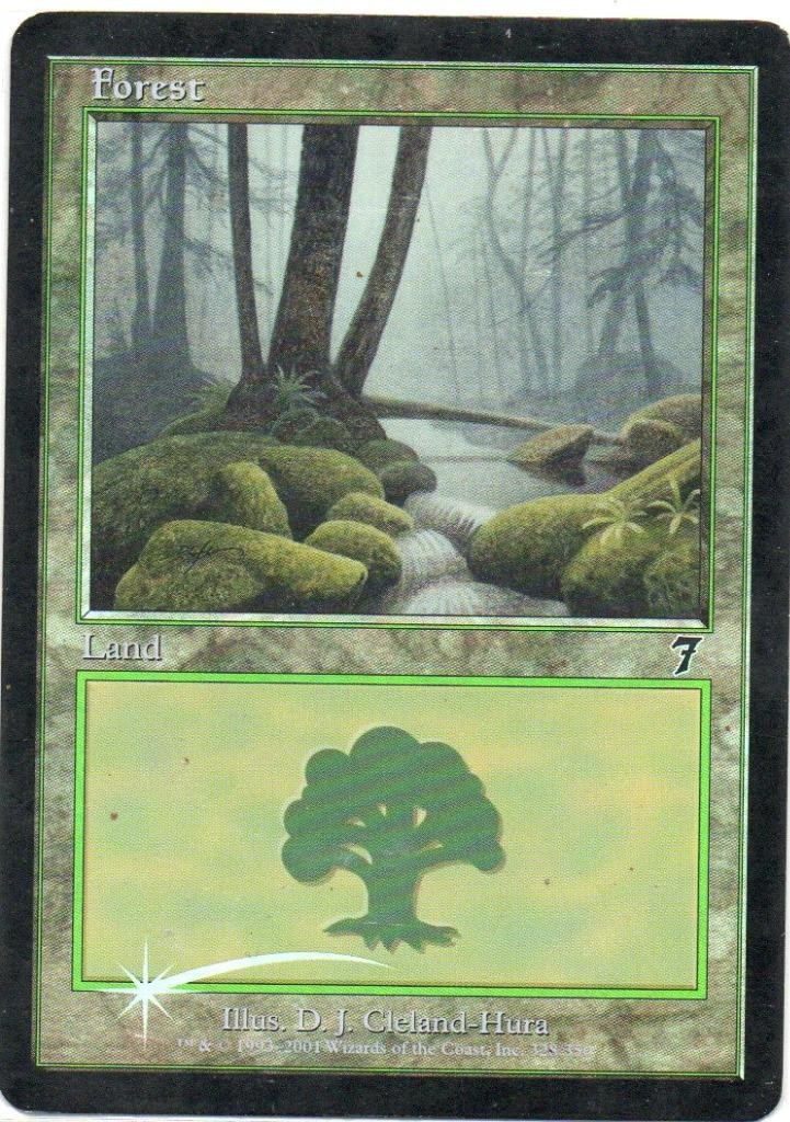 MTG: 7th Edition: Foil Forest (328): Lightly Played Condition