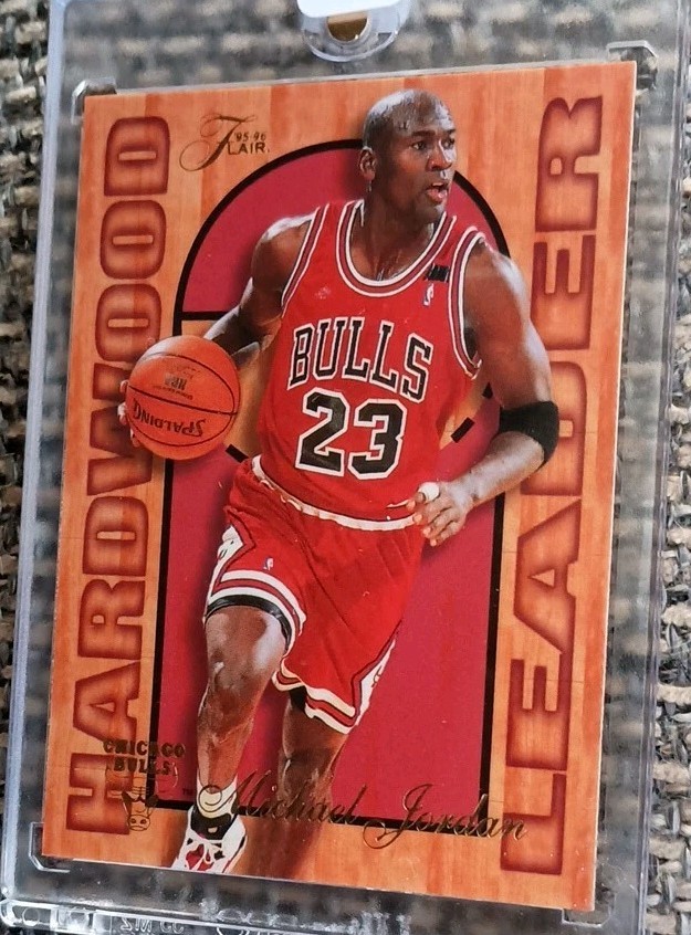 1995-96 Fleer - Flair Hardwood Leader MICHAEL JORDAN #4 HOF - EX !
