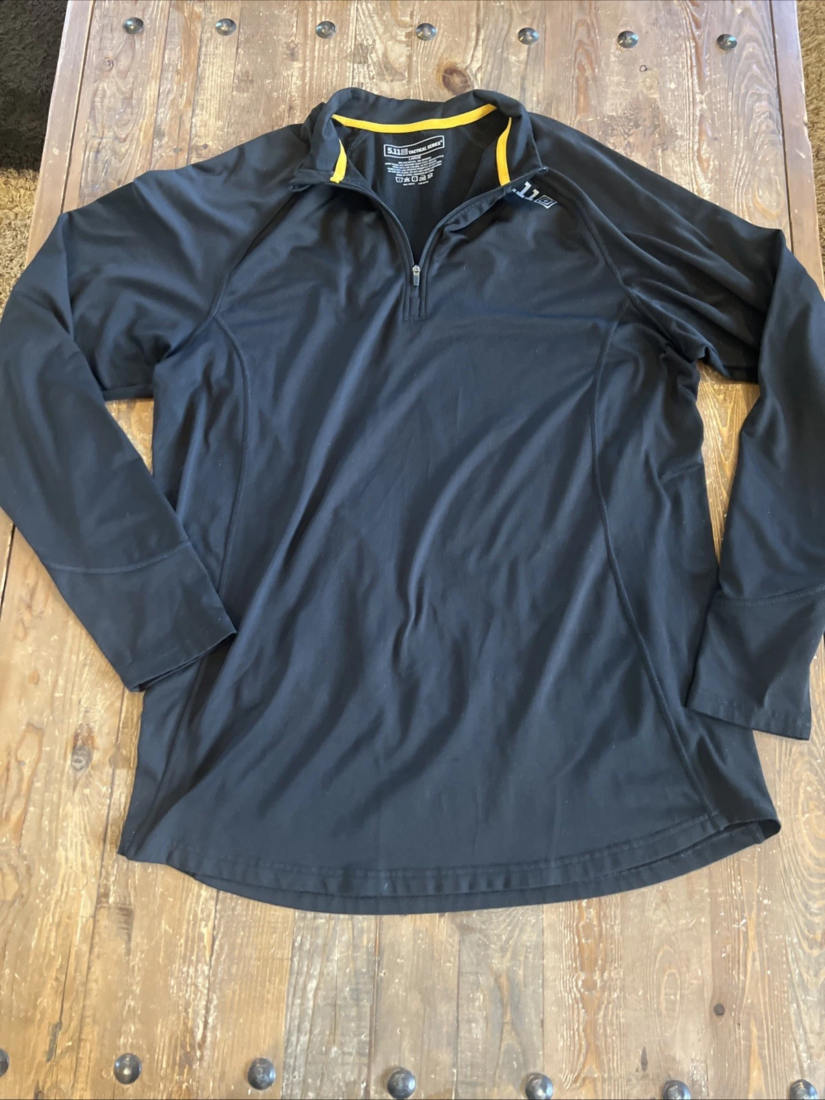 5.11 Tactical Series 1/4 Zip Pullover Mens Large Black Performance Stretch