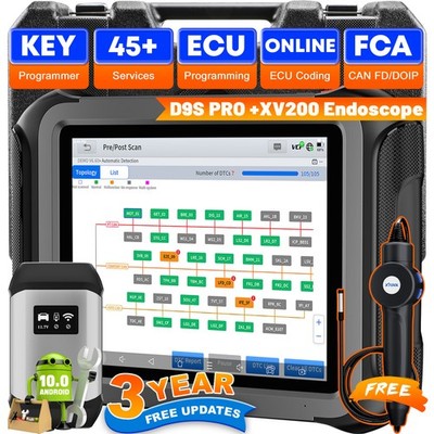 2026 XTOOL D9S PRO mit XV200 Kfz OBD2 Diagnosegerät ECU-Schlüsselprogrammierer
