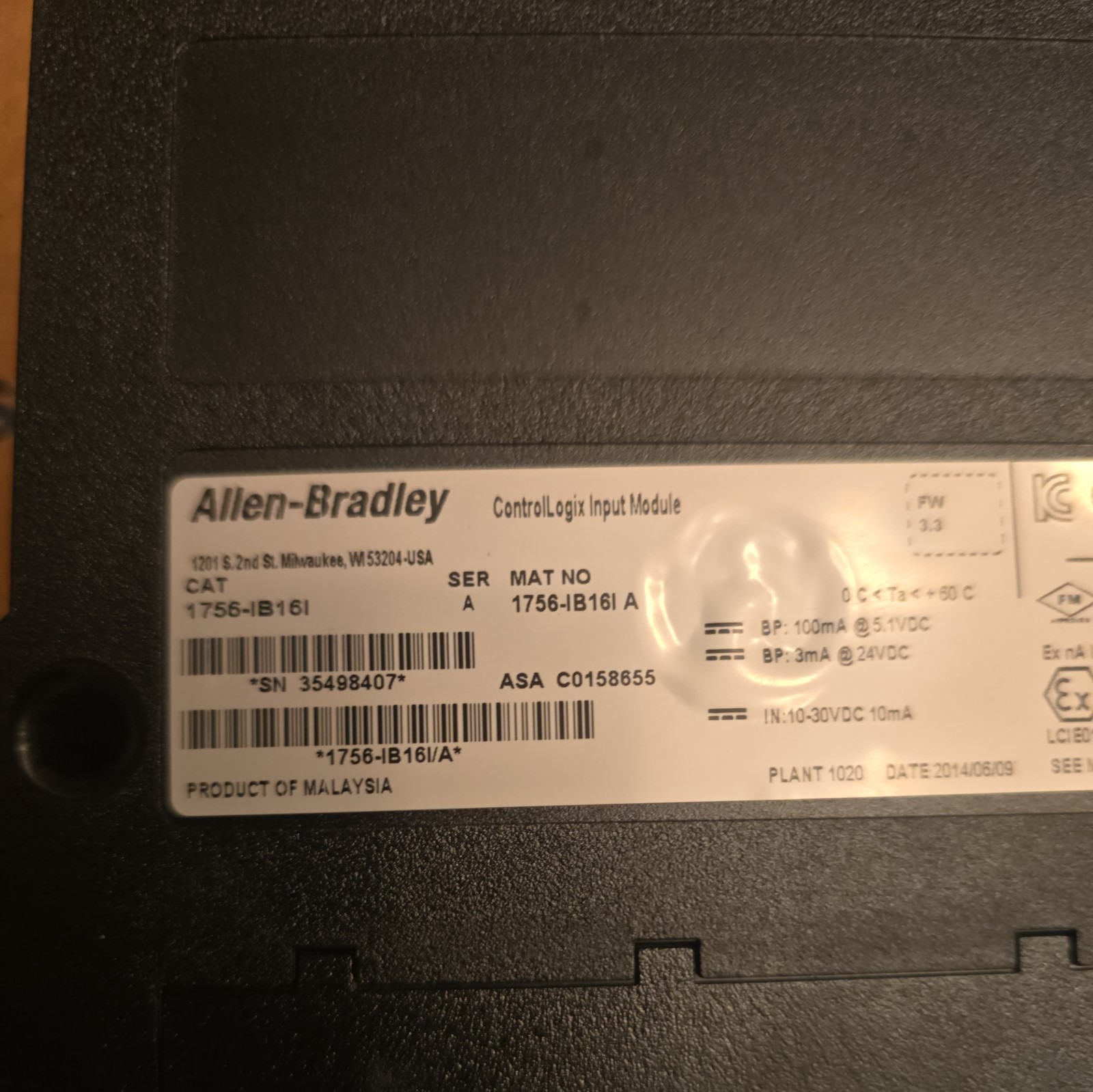 Code Input Logo ControlLogix 16 Point Digital Input 1756-IB16IF | eBay