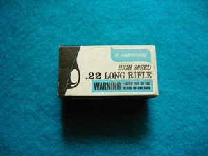 Vintage 22 Ammo Box [ HAWTHORN] 22 Long Rifle EMPTY