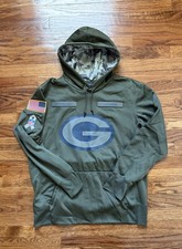Green Bay Packers 2018 Nike Salute To Service NFL Football Hoodie Sweatshirt LG