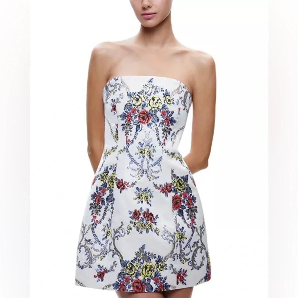 $294 Alice and Olivia Velia Strapless Mini Dress SZ 0 NWT