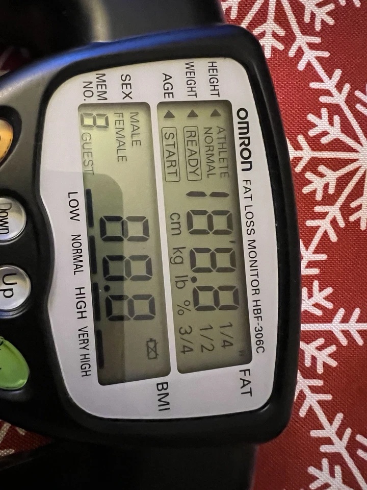 Монитор ИМТ трекер потери жира Omron HBF-306C - черный - протестирован и работает - Изображение 2 из 4