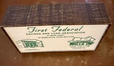 Vintage Coin Bank - First Federal Savings & Loan Assoc of Greene County - No Key