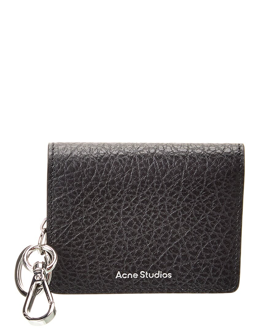 Кожаный футляр для карточек с логотипом Acne Studios Женский черный 60190₽