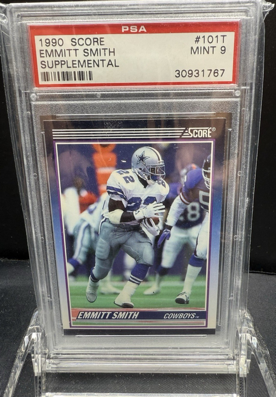 1990   SCORE   EMMITT SMITH  SUPPLEMENTAL      #101T     PSA 9
