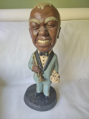 Vtg 1973 18'' Louis Armstrong Jazz Musician Tuscany Studio Plaster Statue #875 EX