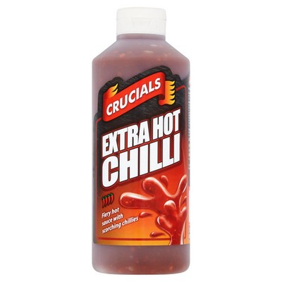 Crucials Extra Hot Chilli Squeezy Sauce 500ml UK Condiment