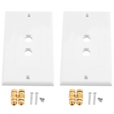 2 Pack Single Gang 1.0 Speaker Wire Wall Plate (Banana Plug Wall Plate) for5510