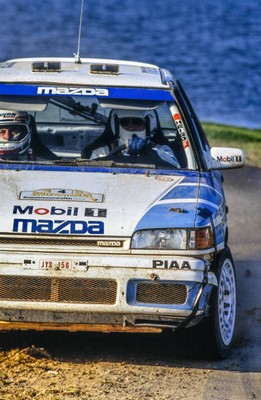 Ingvar Carlsson Per Carlsson Mazda 323 Australia Rally September 2 Old Photo 3