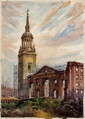 Arthur Cecil Fare (1876-1958) Aquarell Gemälde - St Mary-le-Bow London