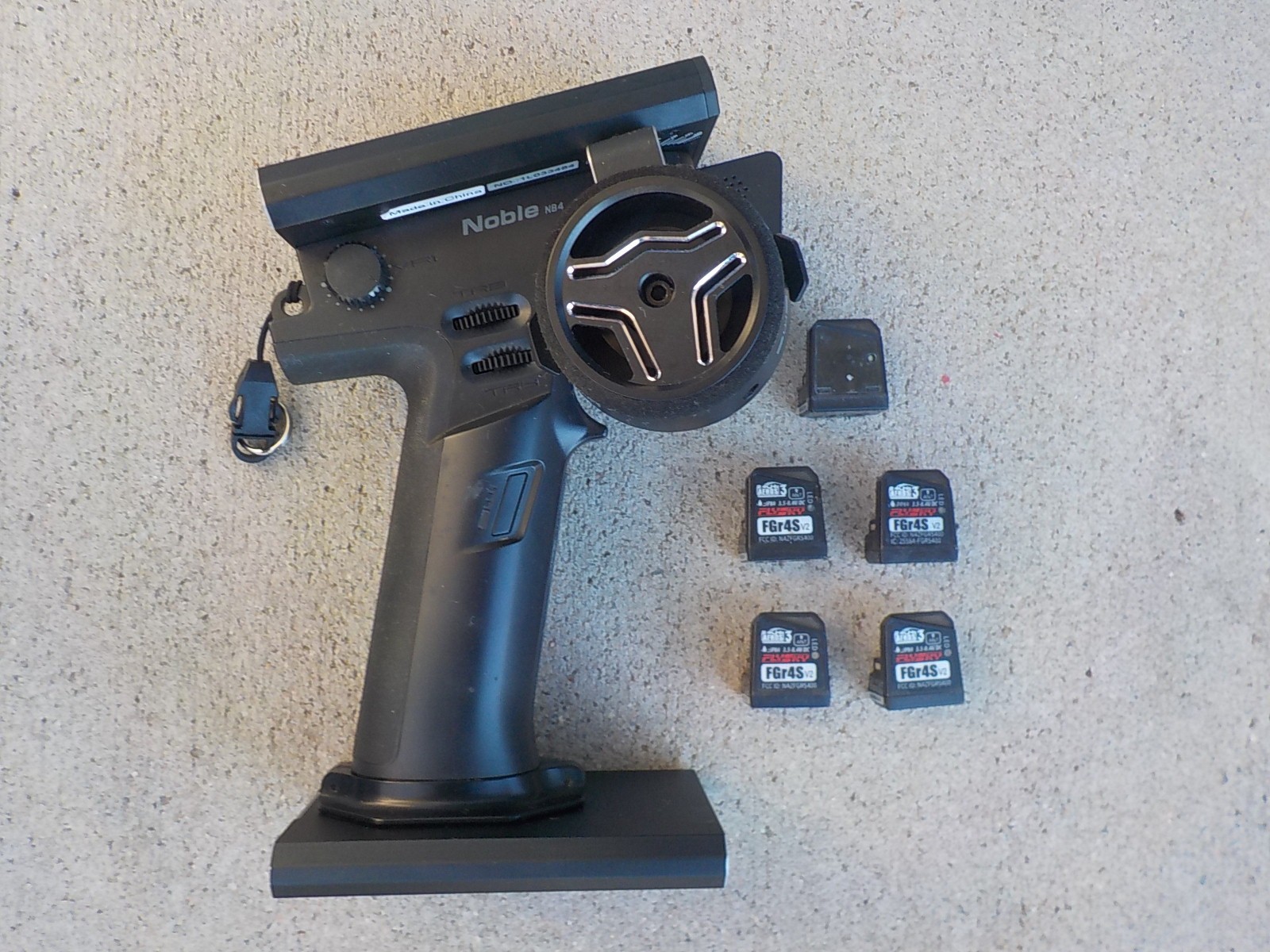 Nice Flysky Noble NB4 Transmitter w/Five FGr4S Receivers & Protek RC Alum. Case