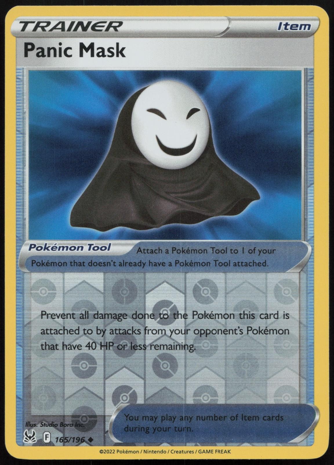 Panic Mask 165/196 Uncommon Lost Origin Pokemon Reverse Holo Near Mint