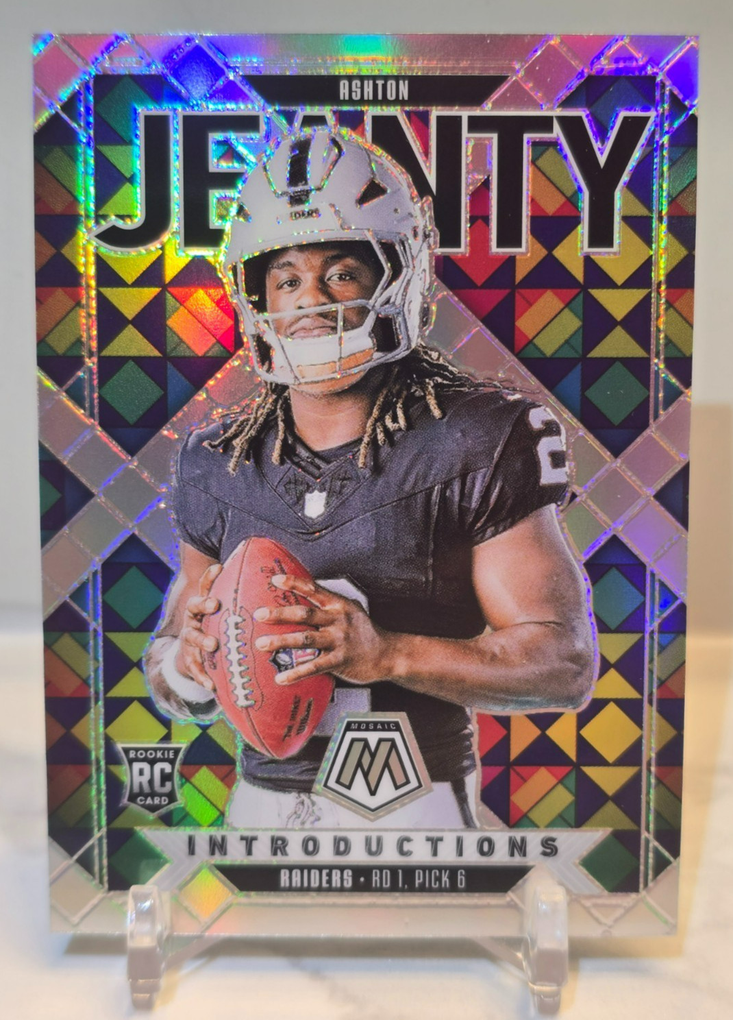 ASHTON JEANTY ROOKIE 2025 Panini Mosaic INTRODUCTIONS #3 RC SILVER PRIZM Raiders