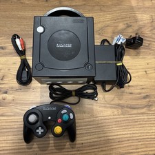Nintendo black Gamecube Console with controller and all cables