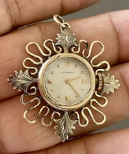 14KT Yellow Gold Concord By A. C Hover  Ladies Mechanical Pendant Watch (X221)
