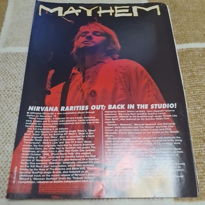 Vintage KURT COBAIN NIRVANA / IZZY STRADLIN A4 POSTER KERRANG MAGAZINE CLIPPING