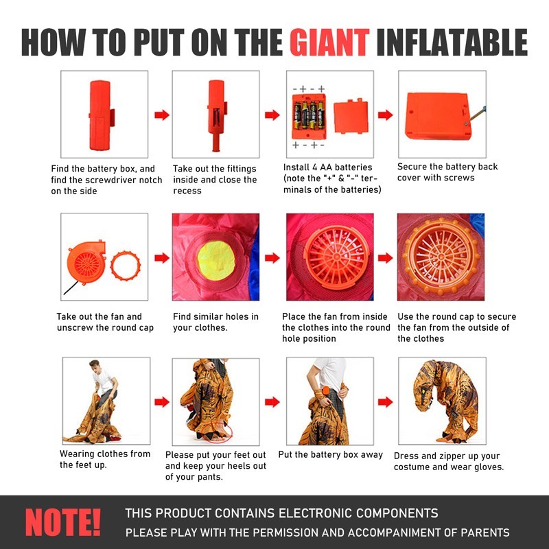 Inflatable Costume Pikachu Kid/Adult Size Full Body Blow Up Cosplay Party Outfit