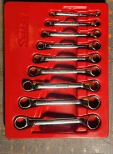 Snap-On Tools USA XS609A 9pc SAE 10° Offset Short Box End Wrench Set - 12 Point