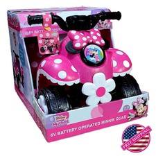 6v Minnie Mouse Quad Battery Powered Kids Ride-on 2 Mph Realistic Horn Ages 3