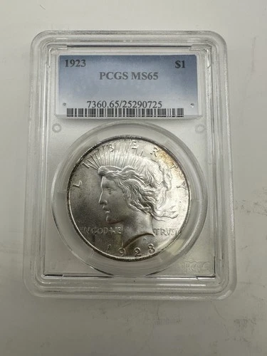 1923 Peace Silver Dollar MS65 PCGS Blue Label Nice Color -DG91