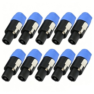 10PCS Speakon Connector 4 Pole Male Plug Compatible for Audio Loudspeaker Cable
