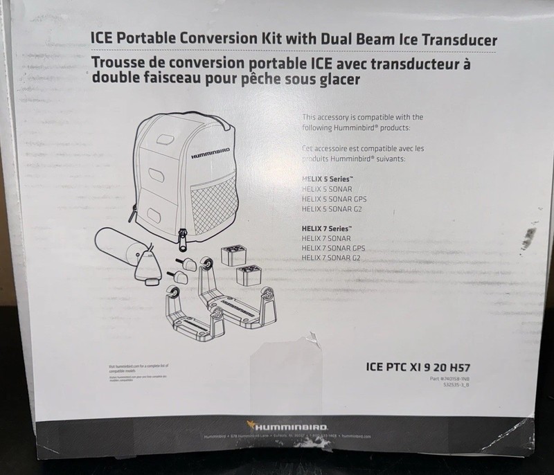 Humminbird ICE Portable Conversion Kit w/ Dual Beam Trans XI 9 20 H57 740158-1NB