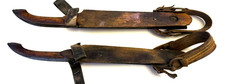 antique vintage ice speed skates wooden P S ZWART Netherlands 1800's