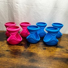 7 Joovy Boob Silicone Sleeve for 5 oz. glass baby bottle Blue  Pink USED
