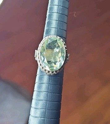 Samuel B Benham BJC Sterling Silver 12ct Prasiolite Green Amethyst Ring Sz 6
