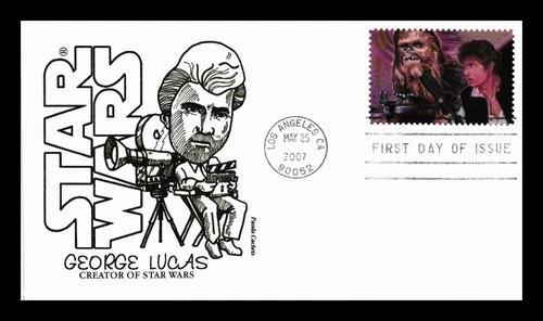 US COVER PANDA CACHETS FIRST DAY OF ISSUE STAR WARS CHEWBACCA & HAN SOLO