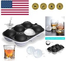 Ice Ball Maker, Reusable 2.5 Inch Ice Cube Trays, Easy Release Silicone Round...