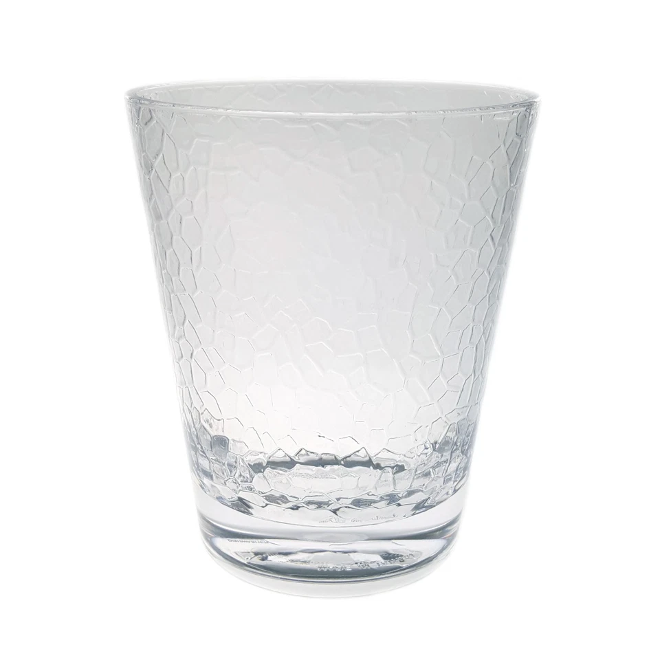 15 oz Clear Acrylic Plastic Hammer Finished Style Tea Cup Glass Heavy Round Base - Image 2 of 2