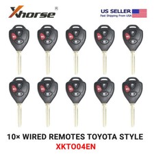 10x Xhorse Wire Universal Remote Key Toyota Type Flat Right 3 Buttons Xkto04en
