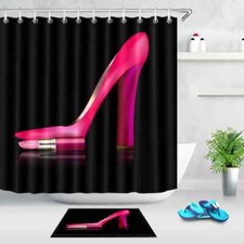 Red High Heels Waterproof Bath Polyester Shower Curtain Liner Water Resistant