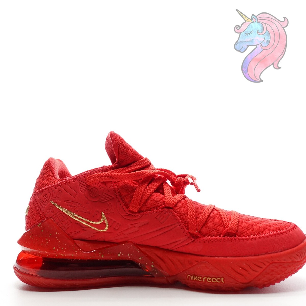 NIKE - レブロンXVII Nike Lebron XVII Low PH University Red Metallic Gold Shoes