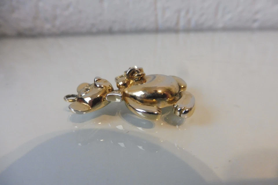 Pierre Lang Pendente, Orsetto Mobile, Placcato Oro Con Pietre - Immagine 2 di 4