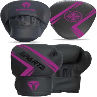 Boxhandschuhe und Fokuspads Set Sparring Stanztasche Haken Jab Fitnessstudio Training MMA