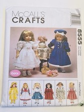Vintage McCall's Crafts Pattern 8555 18" Doll Dress Skirt Sweater Coat UNCUT
