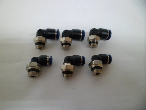 PUSH TO CONNECT ELBOWS  LOT OF 6pcs.  3-ea. 1/4" TUBE & 3ea. 5/32" TUBE N.O.S.
